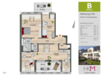 Grundriss - Charmante Dachgeschosswohnung mit Loggia- 3- Zimmerwohnung in Leverkusen Schlebusch