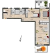 Grundriss der Wohneinheit - Barrierefreie 3-Zimmer Eigentumswohnung mit 2 Balkonen im Zentrum von Leverkusen Schlebusch!