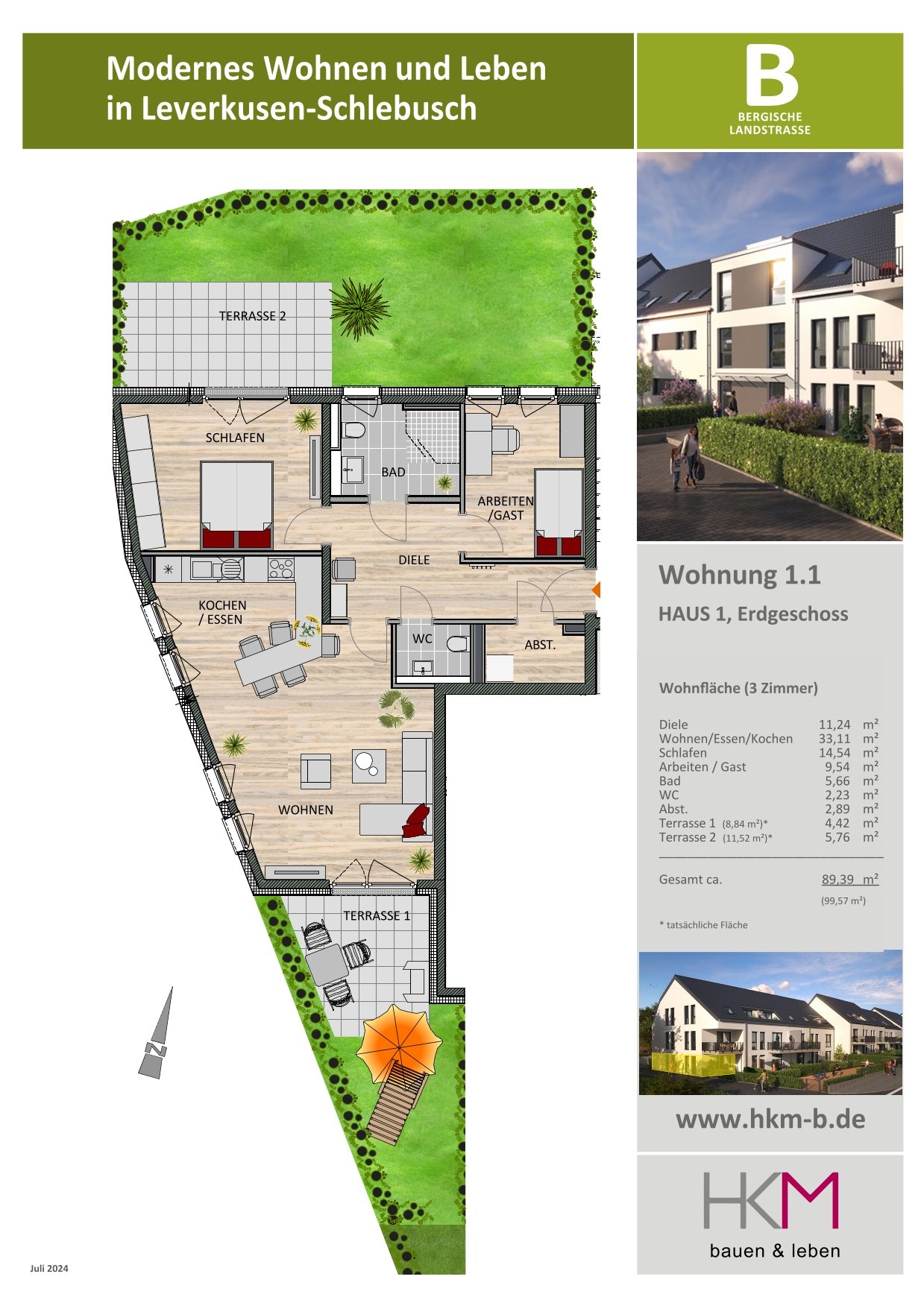 Grundriss mit Flächentabelle