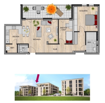 Exklusive 3-Zimmer Penthouse Wohnung in zentraler Lage am ISOTEC Campus in Bergisch Gladbach, 51465 Bergisch Gladbach, Penthousewohnung