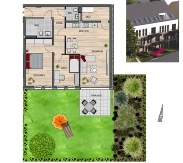 Komfortable 3-Zimmer Wohnung mit Gartenanteil in Leverkusen Schlebusch, 51375 Leverkusen, Etagenwohnung