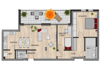 Exklusive 3-Zimmer Penthouse Wohnung in zentraler Lage am ISOTEC Campus in Bergisch Gladbach, 51465 Bergisch Gladbach, Penthousewohnung